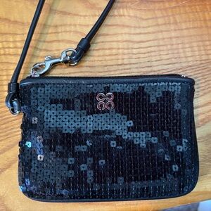 Coach Black Sequin Wristlet